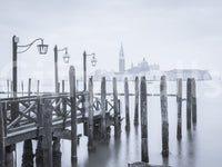 Italian wall mural, peaceful sea scene, striking contrasts, Venetian Stillness finish.