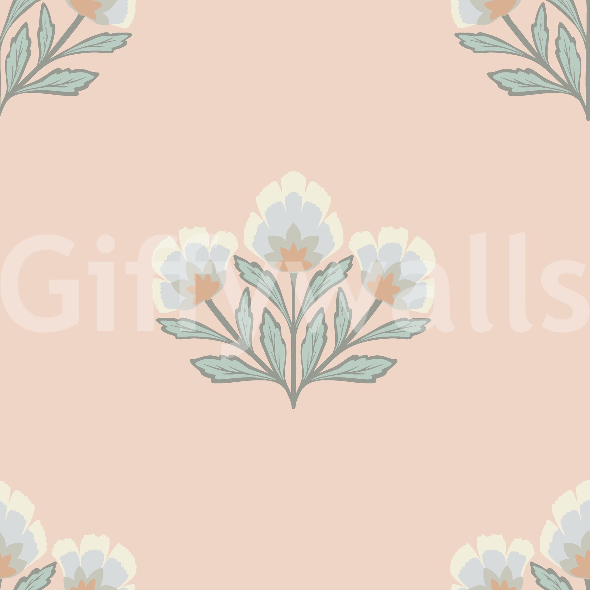 Decorative floral mural wallpaper heritage inspired bouquet wall mural.