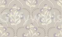 Bedroom accent wallpaper Floral Lattice soothing pastel hues.