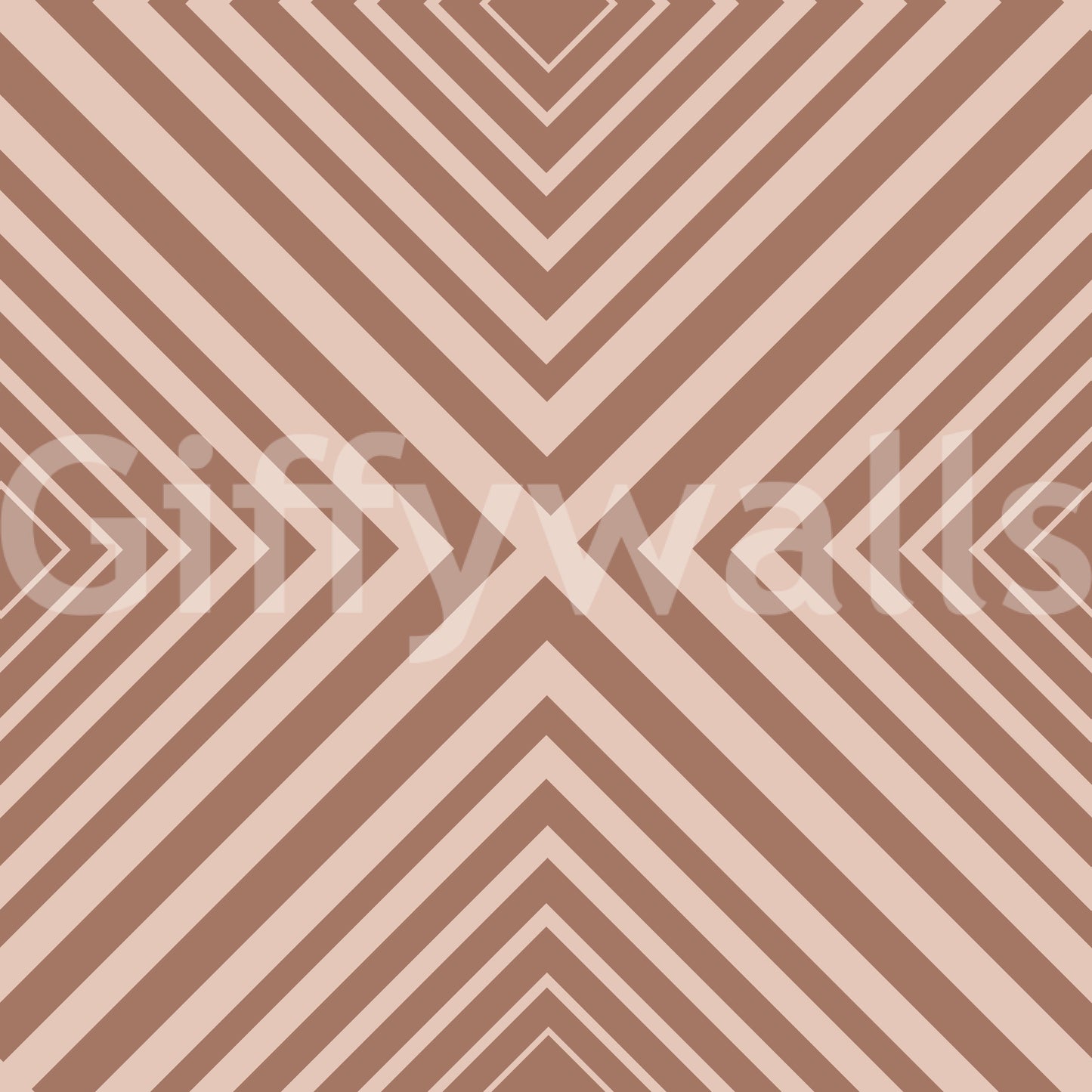 Blush Brown Chevron wallpaper, dynamic stripe motif, feature wall.