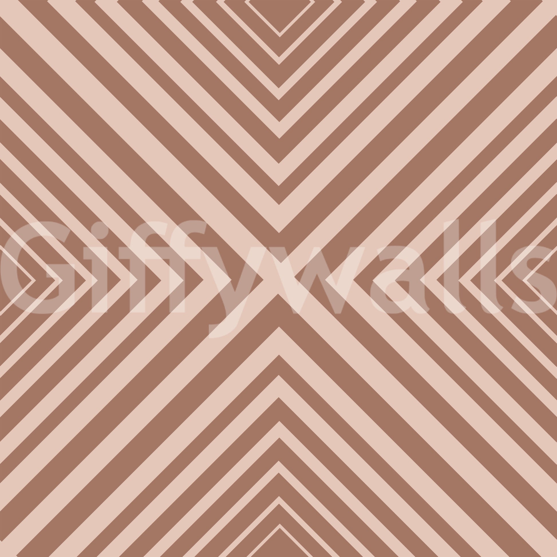 Blush Brown Chevron wallpaper, dynamic stripe motif, feature wall.