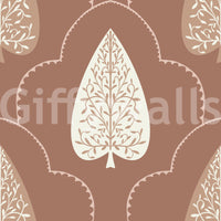 Arboreal Nature wallpaper, organic shapes, soothing brown and cream.
