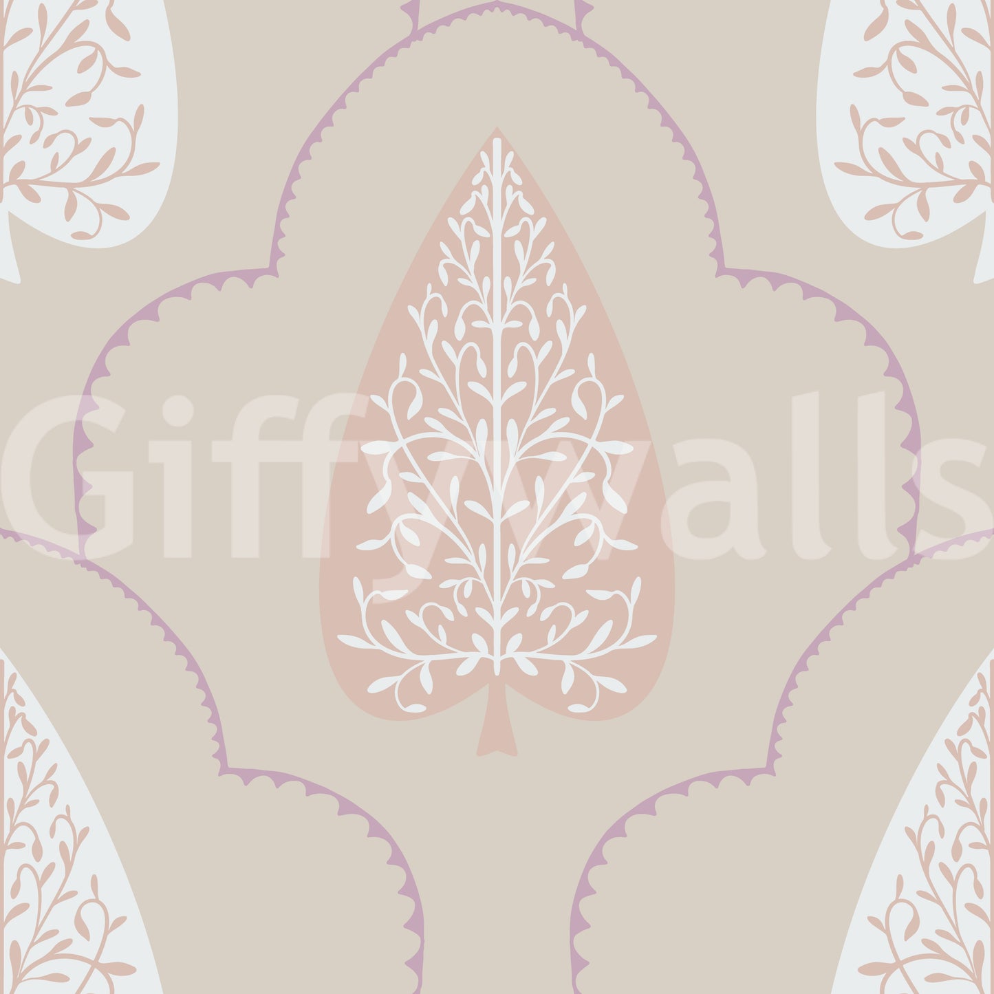 Peaceful Elegant Foliage blossom trail repeating artwork covering.