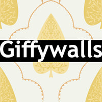 Regal leaf silhouette wall mural, Golden Branch, rich decorative accent piece.