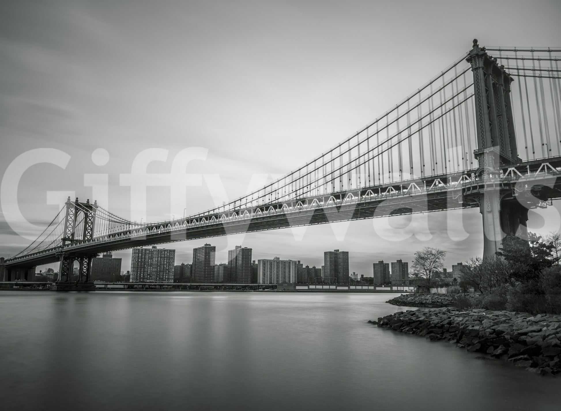 Monochrome Bridge wall piece Historical structure, modern mood.