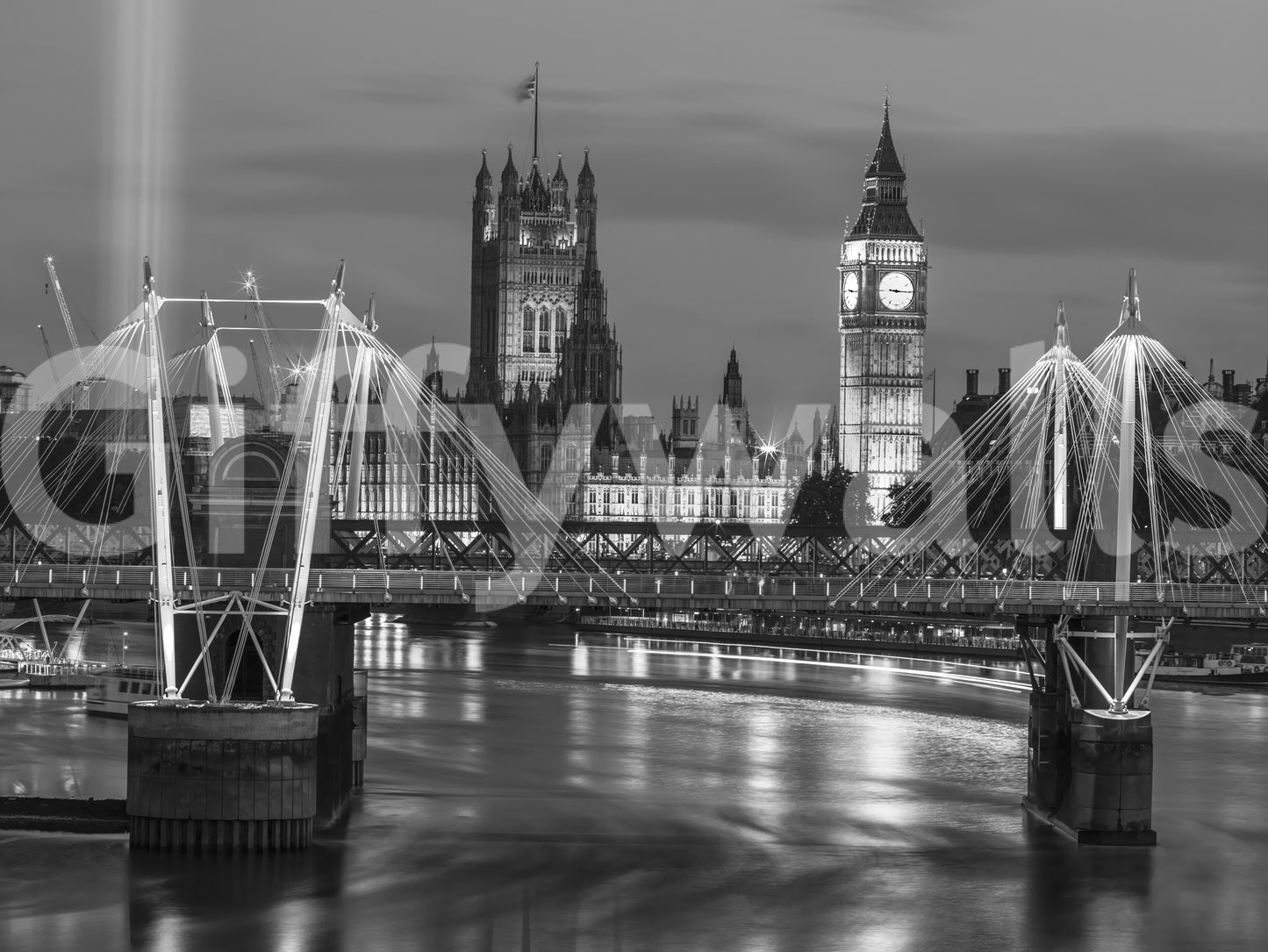 London's Monochrome Majesty Wall Mural