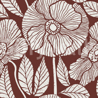 Mid-century, quirky Poppy Floral Modern seamless surface wrap.