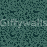 Charming Green Scandinavian design with decorative bird details.