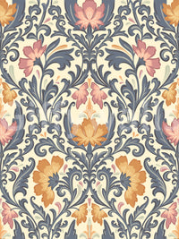 Captivating Bloom Damask wallcovering, exquisite pattern for a dramatic interior.