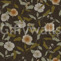 Subtle Faded Floral Old Fashioned design, textured fabric look decorative mural.