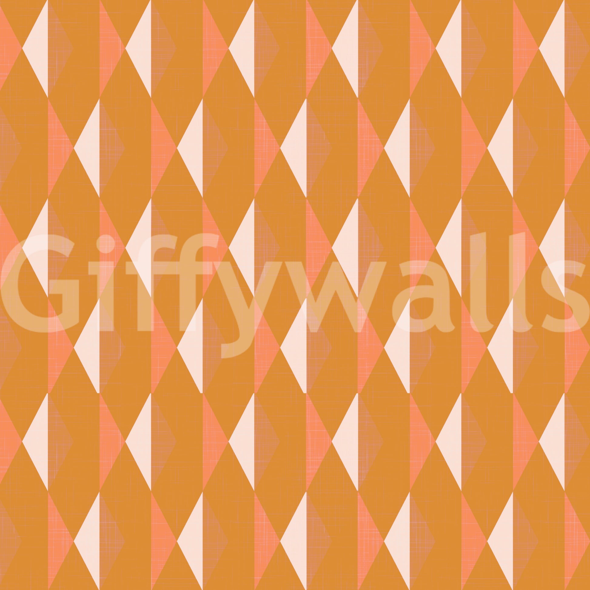 Peachy geometric lattice wallpaper for an energetic room.