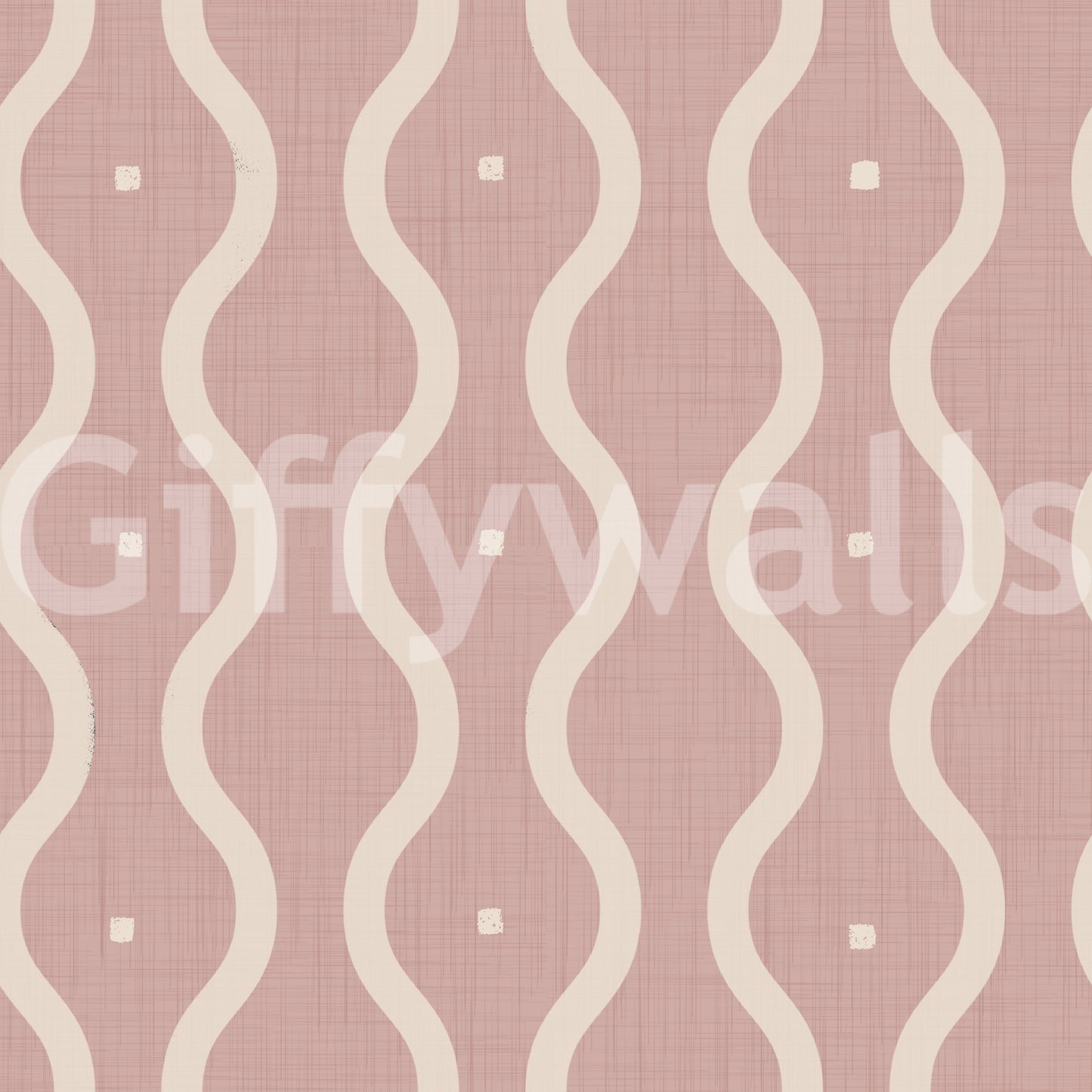 Retro Peach Waves mural, calming aesthetic, perfect wall treatment.