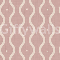 Retro Peach Waves mural, calming aesthetic, perfect wall treatment.