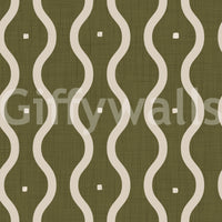 Creative patterned wall hanging, olive green textile effect, refined look.