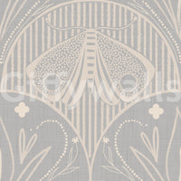 Abstract moth floral wallpaper textured light grey boho pattern.
