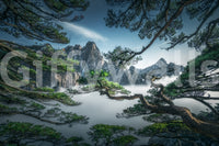 Remote Zenith Peak View mountain landscape home interior accent.