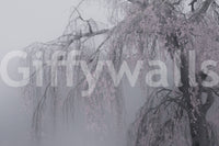 Pastel Whispers of Spring flowering Japanese tree artwork wallpaper.