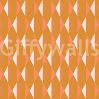 Captivating warm tone geometric Amber Echoes home mural.