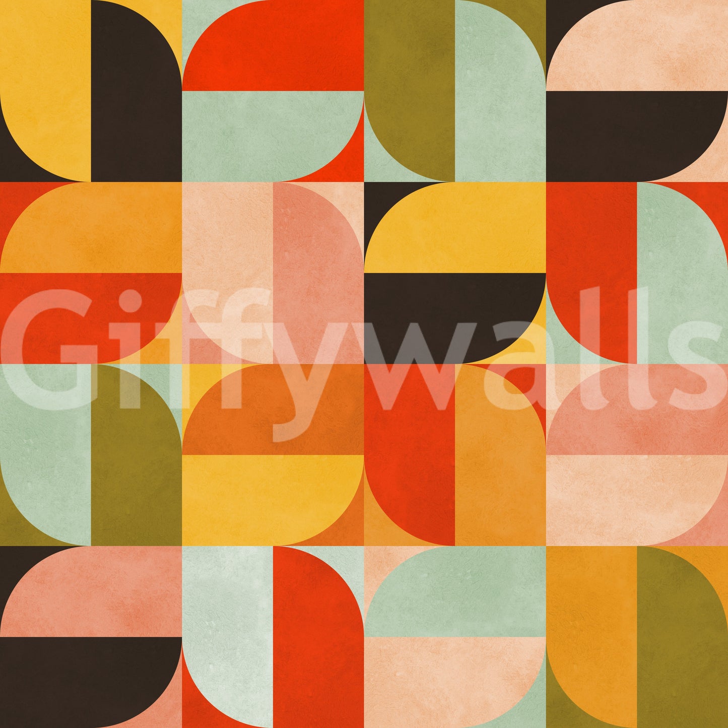 Opulent Harvest Moon wall covering exciting quarter-circles.