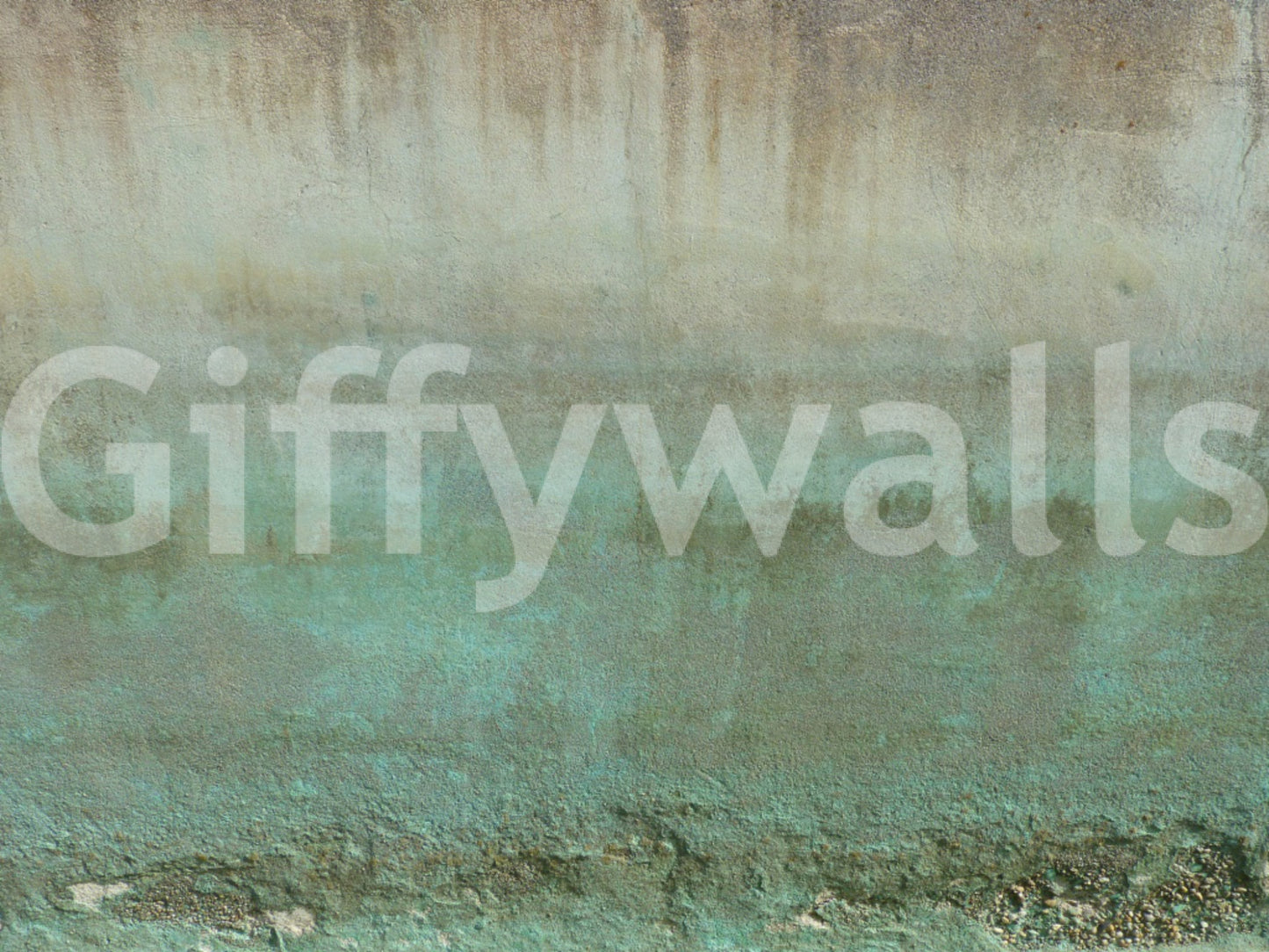 Faded Oxidized Wall Art wallpaper bluish green detail.