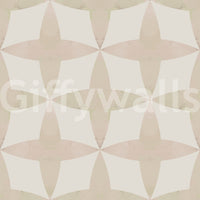 Pale tan and bone geometric wallpaper, sophisticated interior choice.