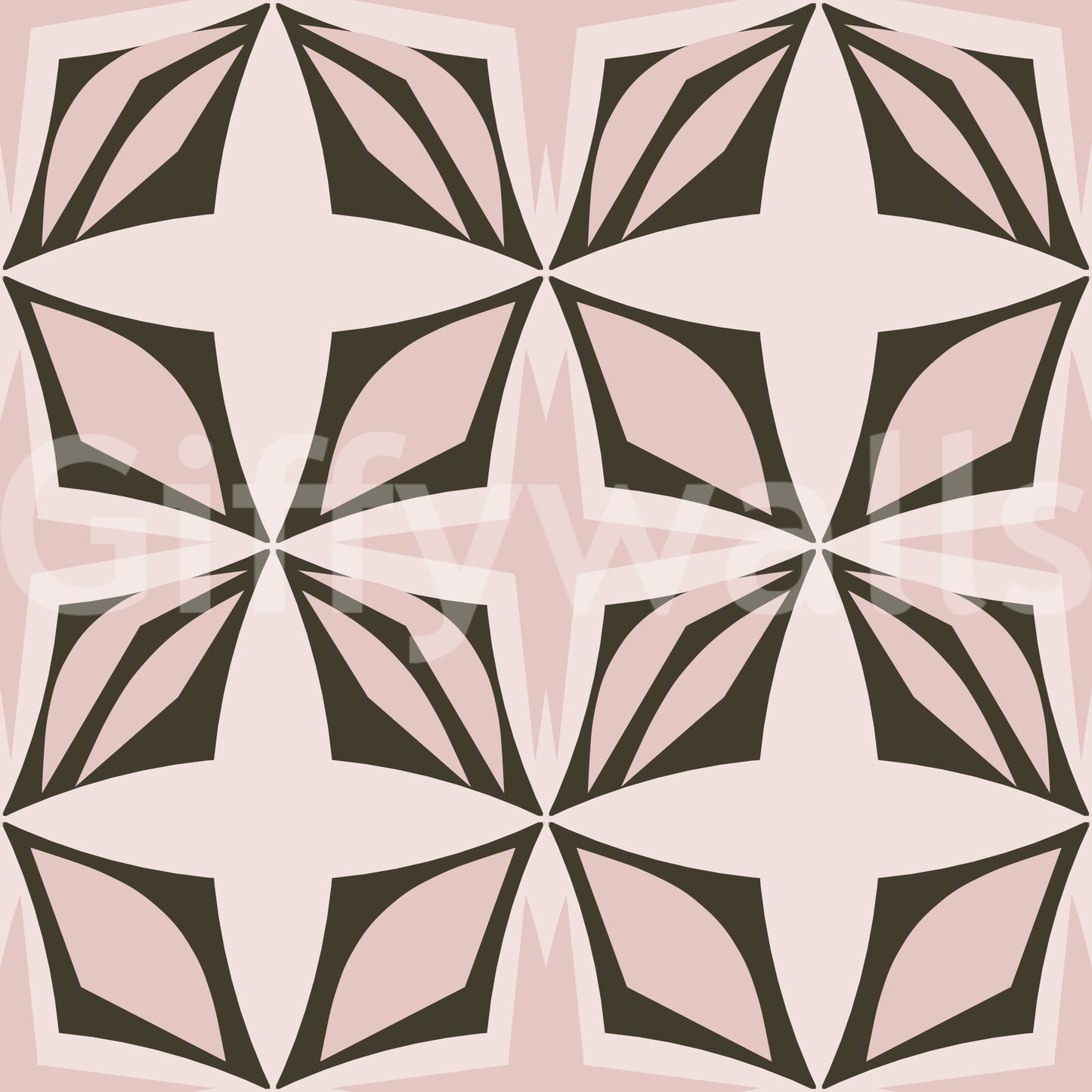 Retro-inspired wallpaper in soft, mature pink and neutral tones Design.