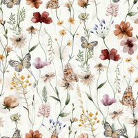 Wallpaper for walls Butterfly Wild Meadow autumnal tones.