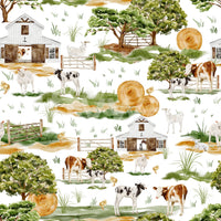 Repetitive Farmhouse Charm wall mural barnyard print