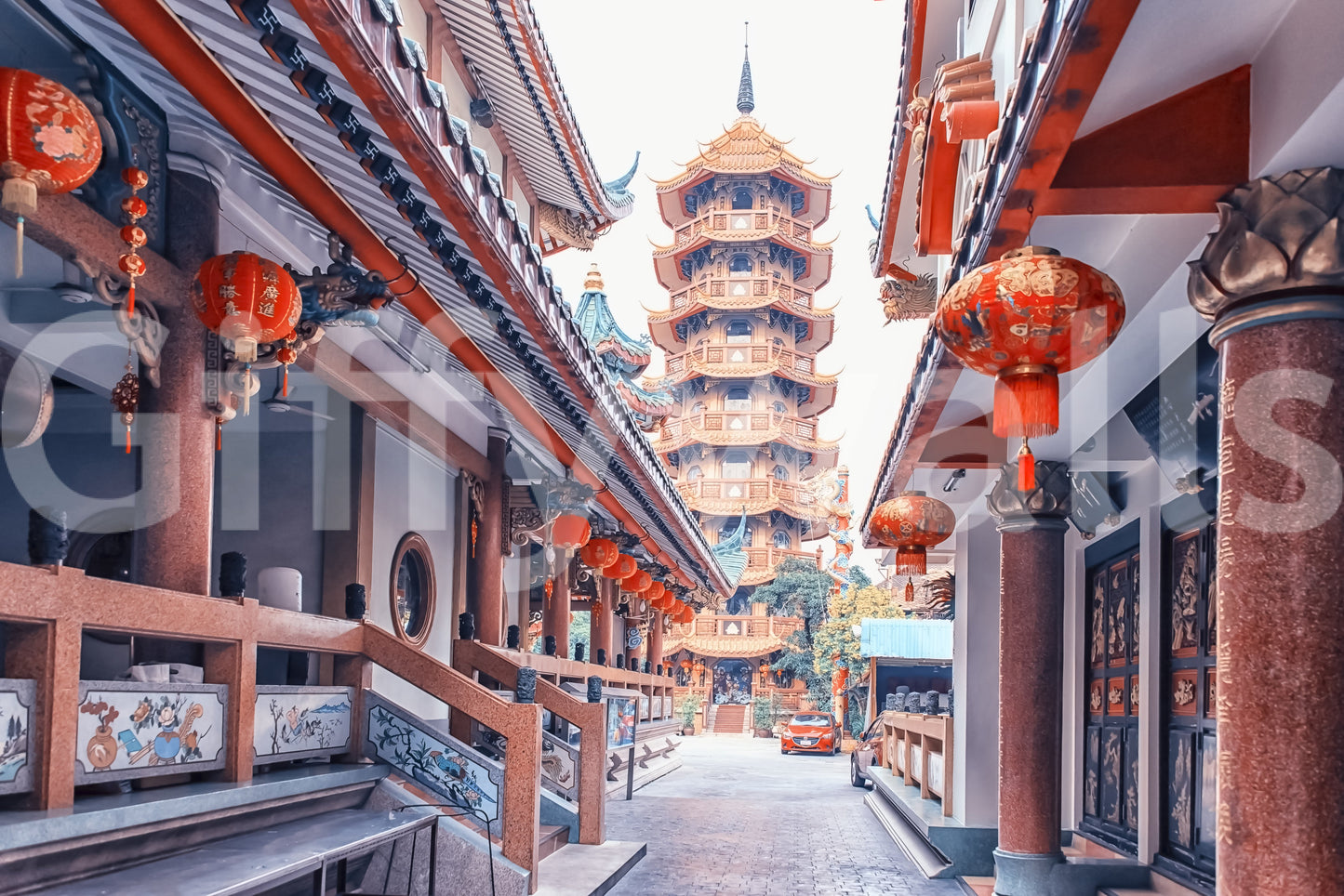 Asian Temple Vista Wall Mural