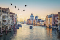Timeless European charm inside Venetian Canal Dream wallpaper mural.