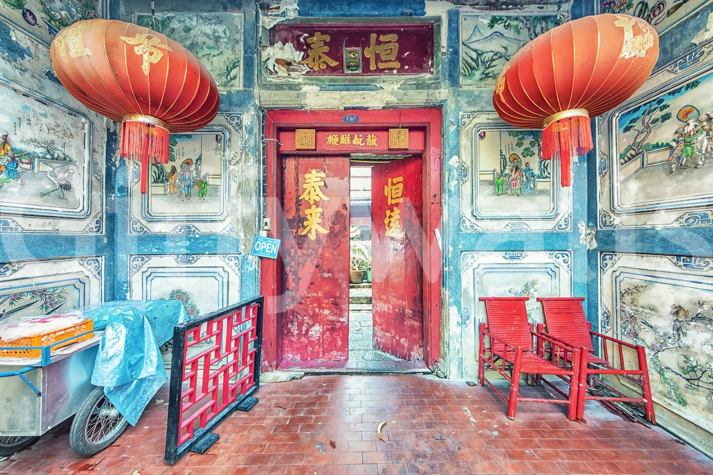 Crimson Lanterns Wall Mural