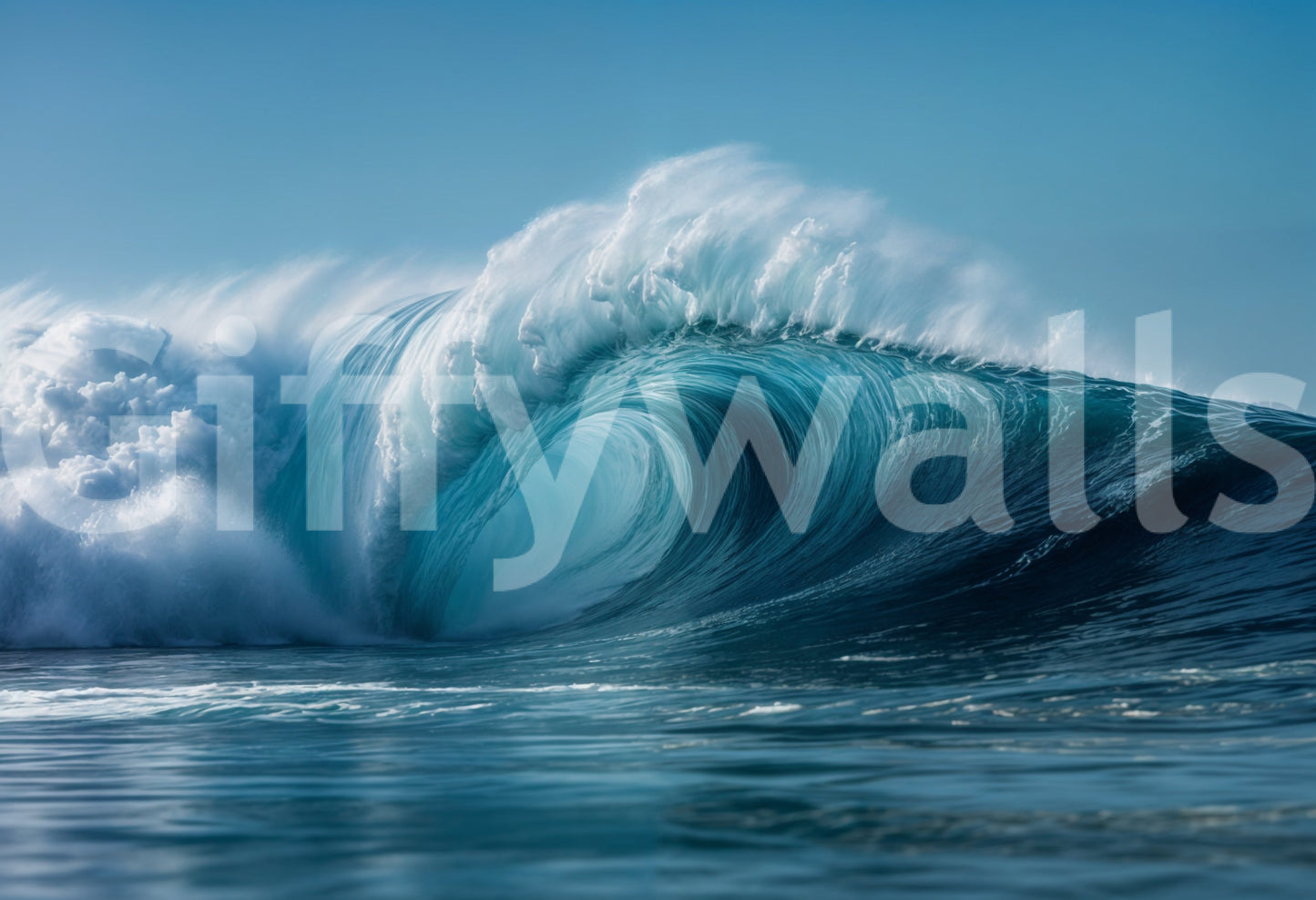 Nautical Crashing Tide wallpaper showcases churning sapphire water energy.