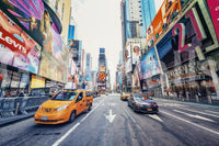 Times Square Hustle peel and stick wallpaper building architecture.