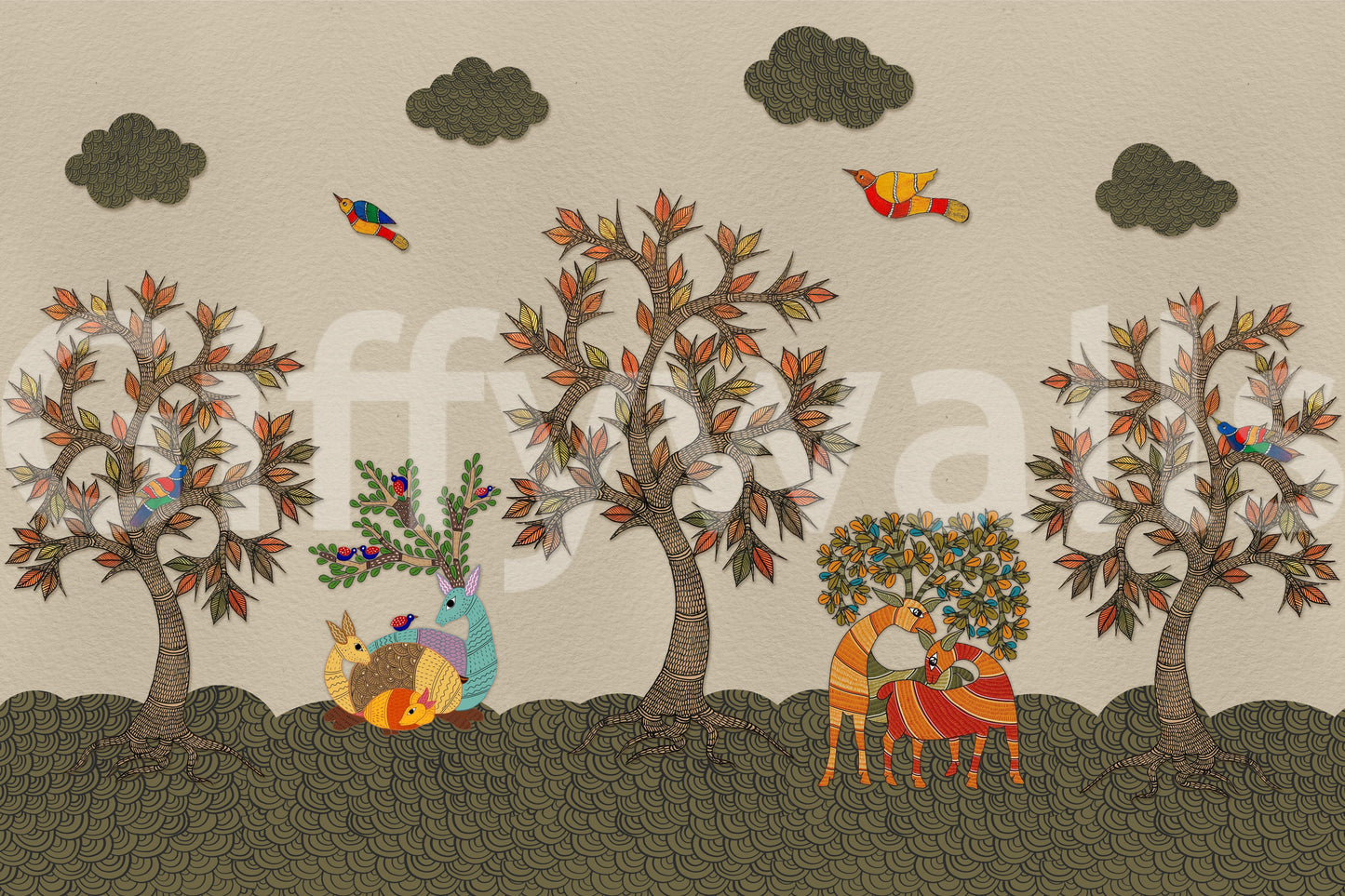 Tribal Woodland Wall Mural