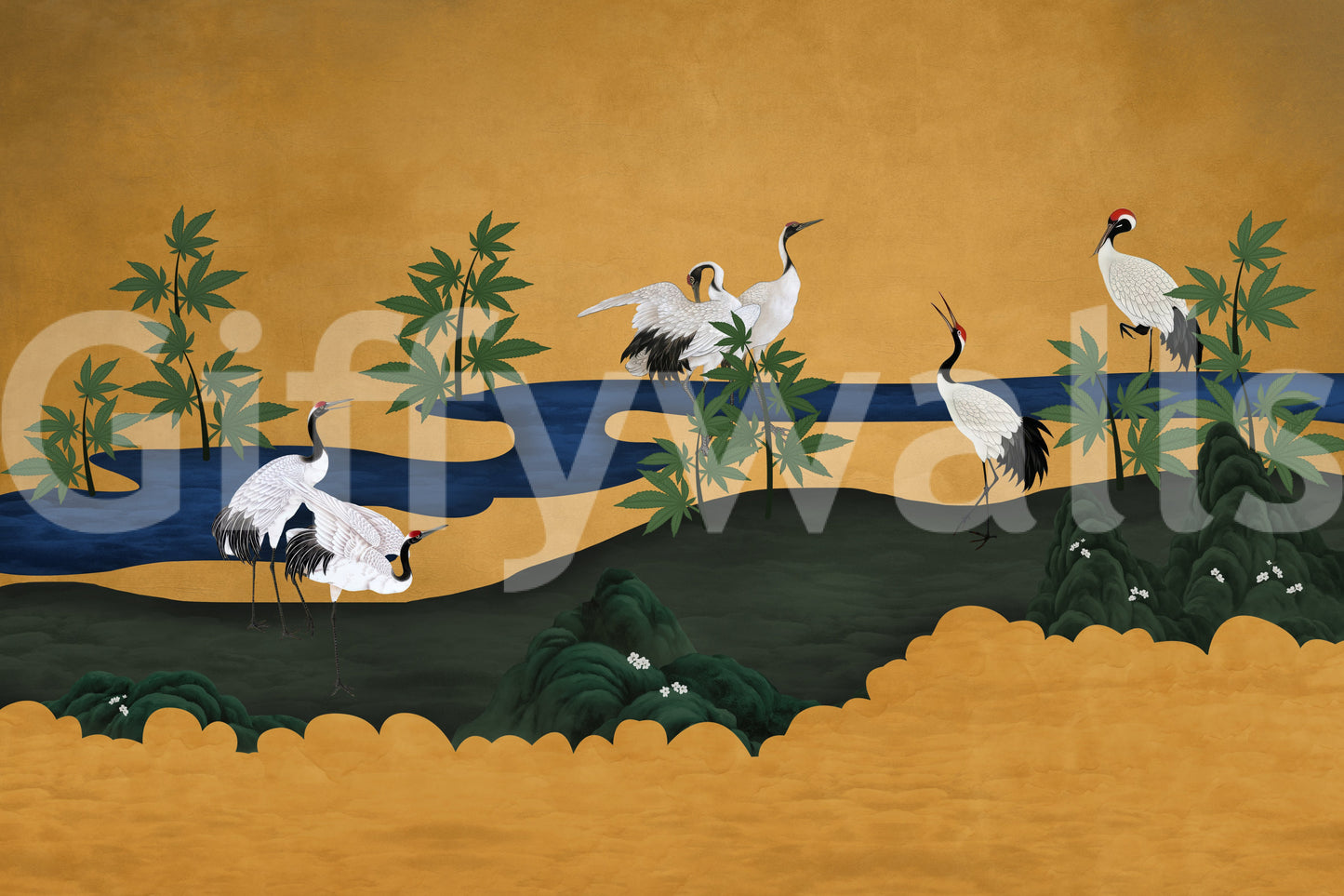 Crane Haven Wall Mural