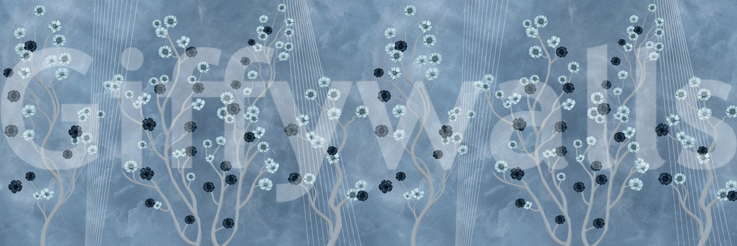 Indigo Bloom Trail Wall Mural