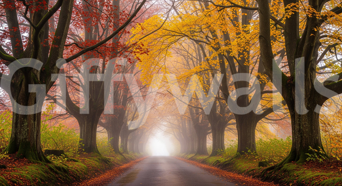 Ethereal Fall Road Wall Mural
