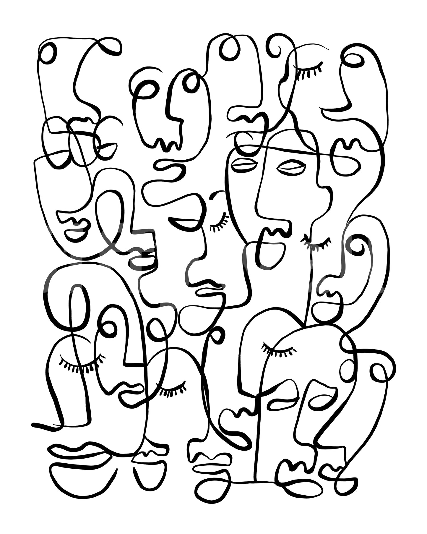 Abstrakte Porträts Wandbild