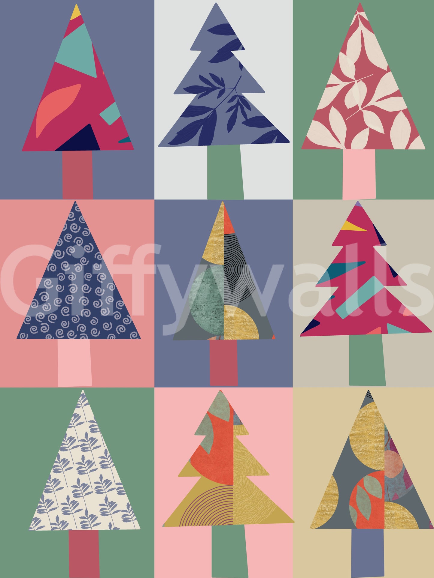 Papier peint Forêt festive