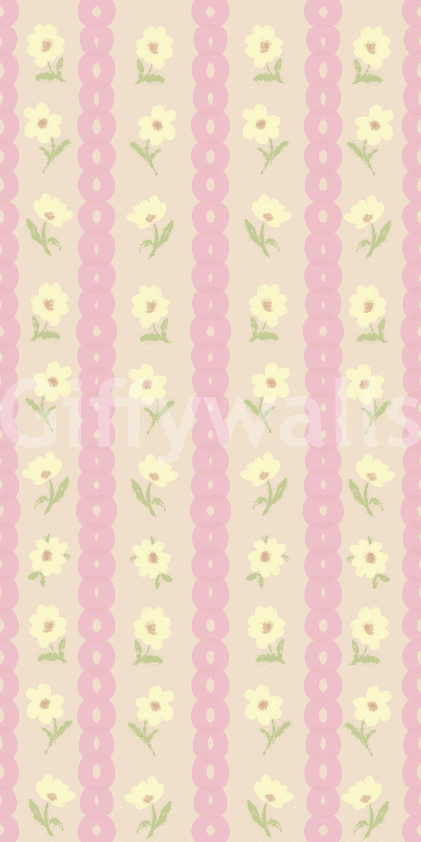 Papel pintado de rayas suaves y florecientes
