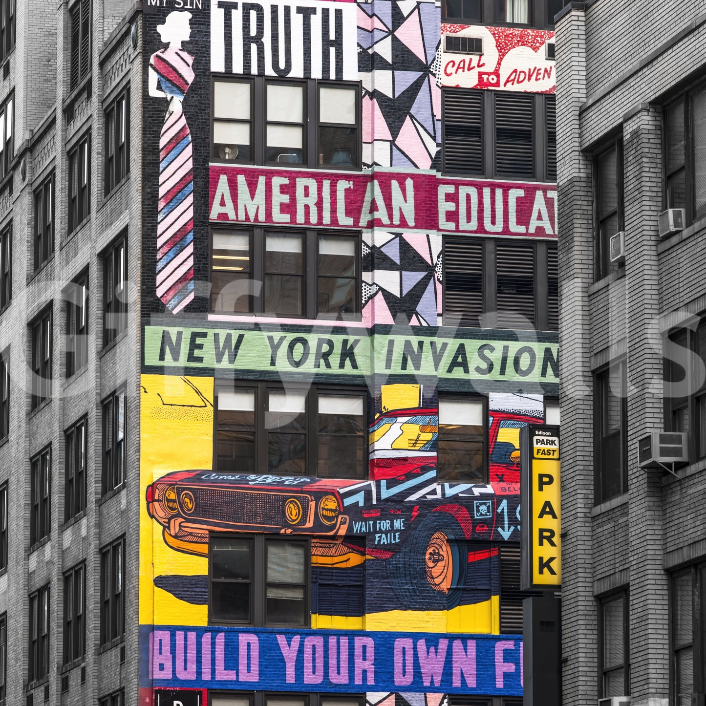 Fresque murale d'invasion d'art urbain