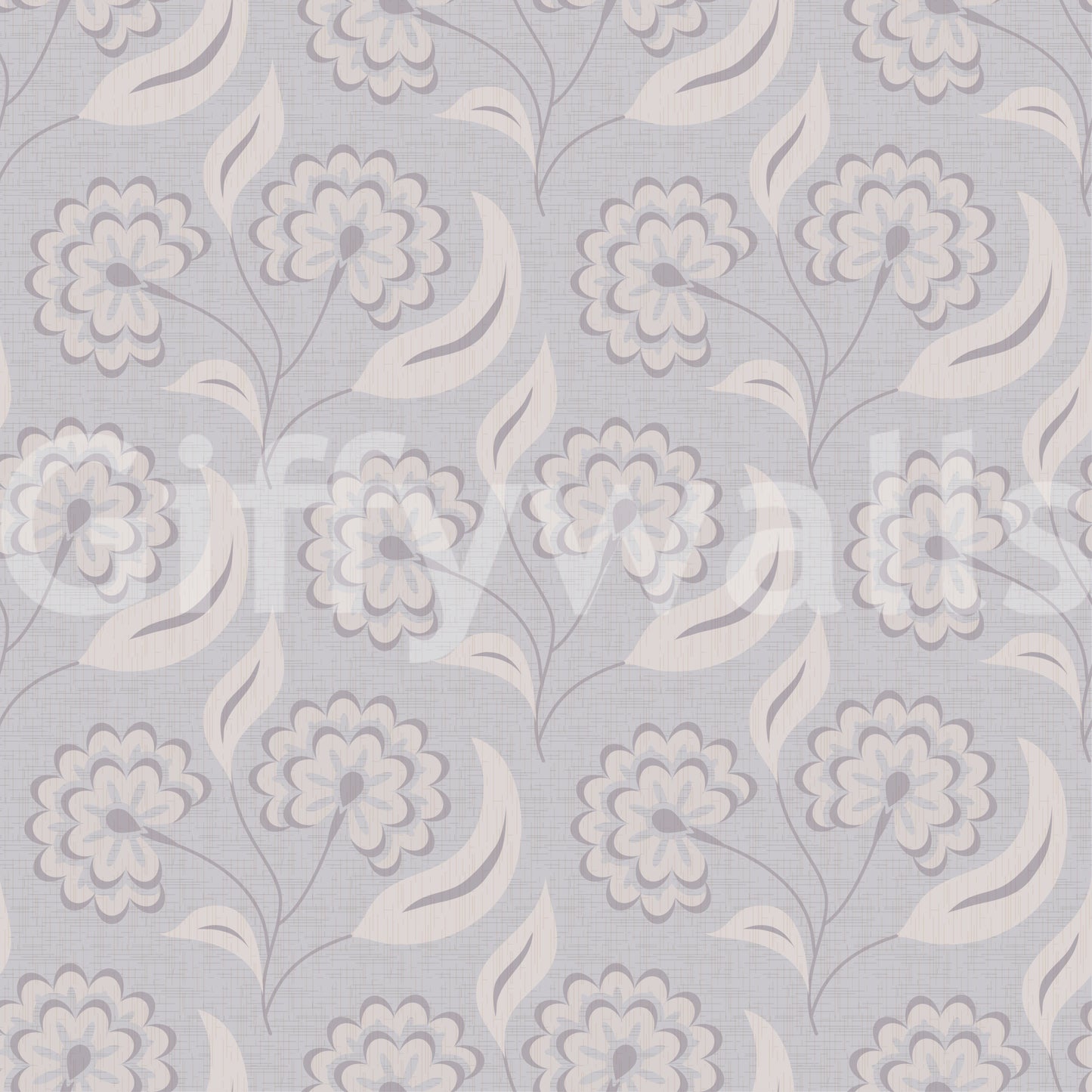 Papier peint beige floral serein