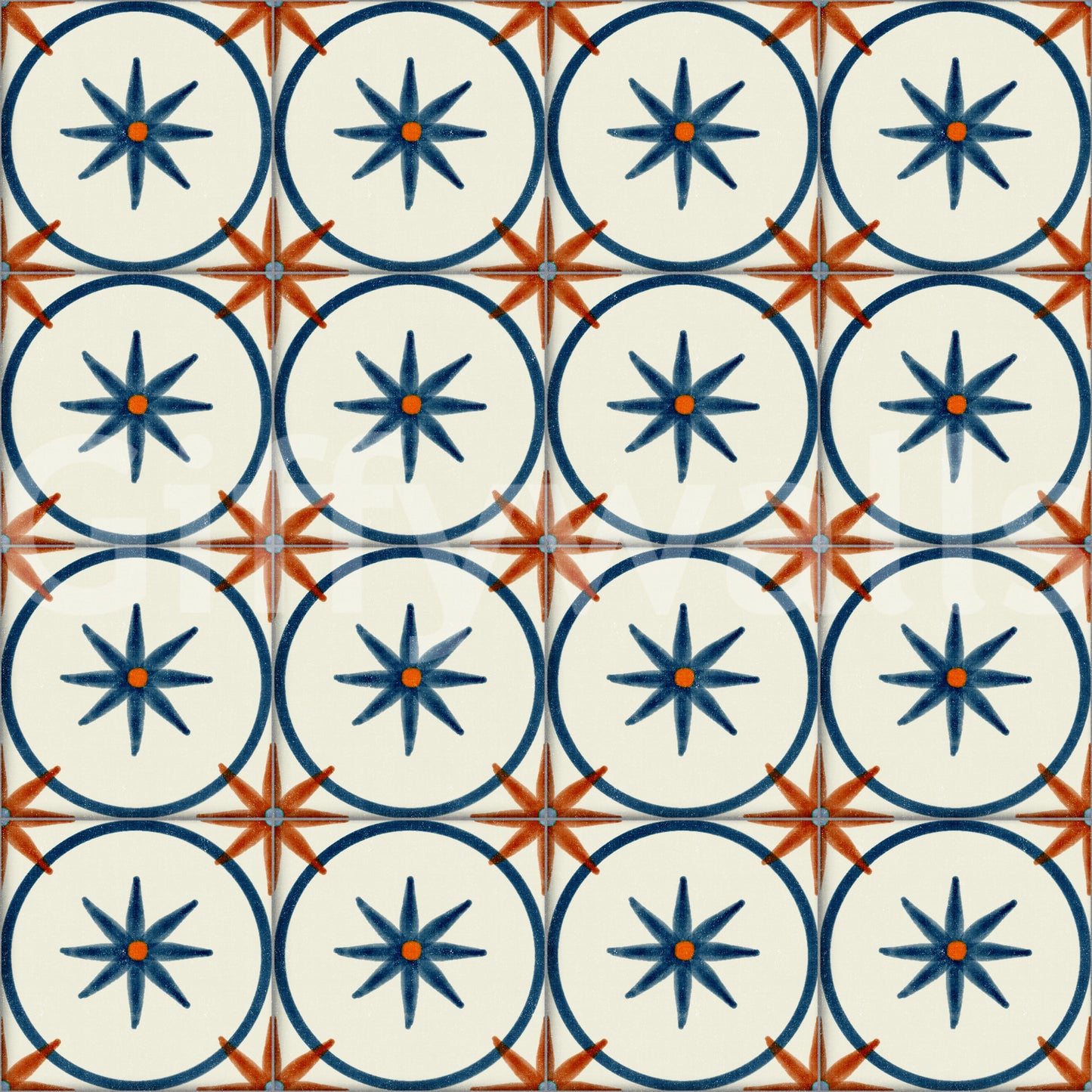 Papier peint bleu intemporel pour crédence de style ferme