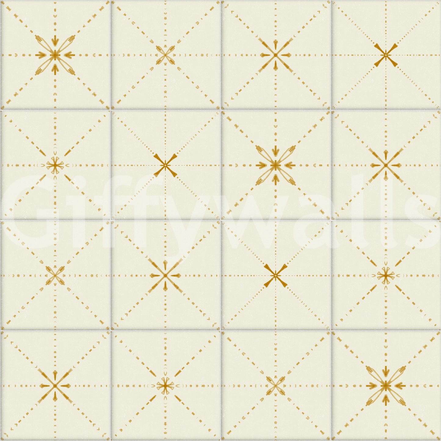 Papier peint doré délicat pour crédence de style ferme