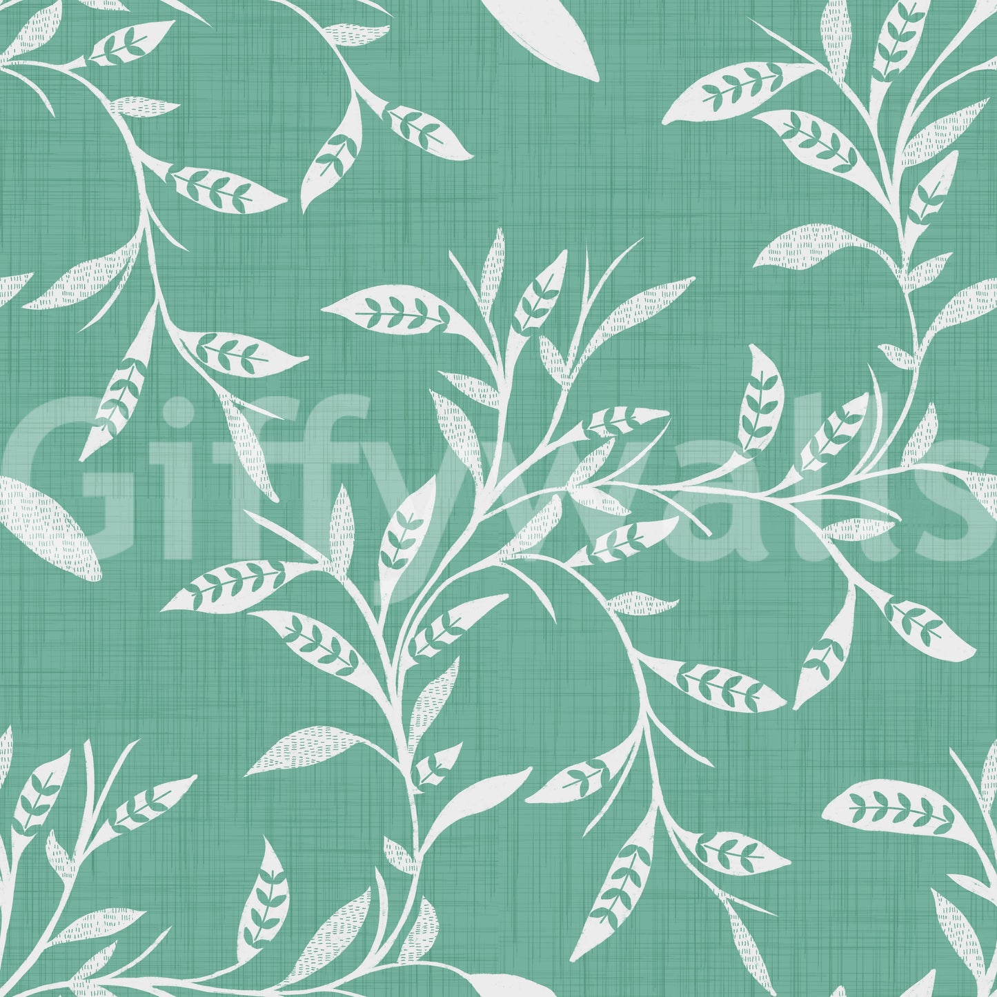 Cozy Scandi Folk Leaf Vine Sage Mint - Craft Blender Wallpaper⁠