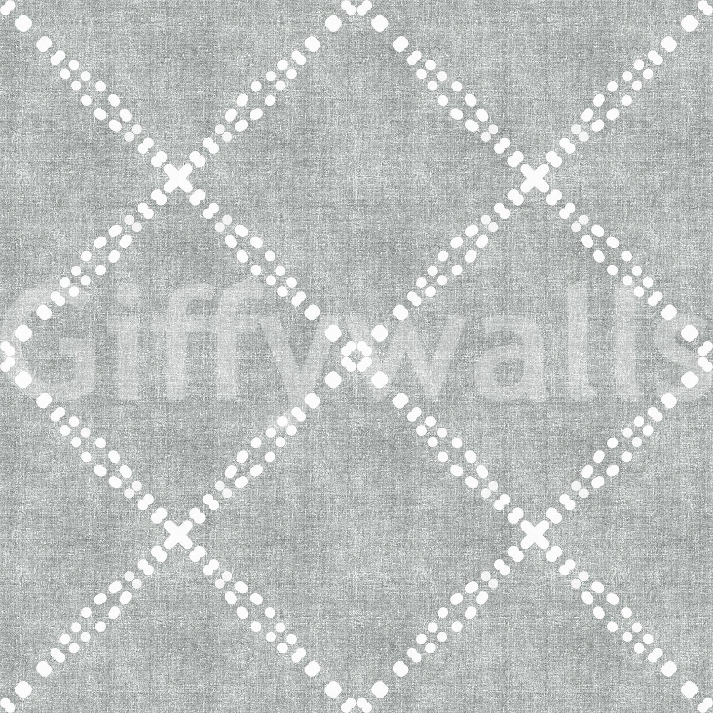 Boho Dotted Trellis Grunge Grey Clouds Wallpaper⁠