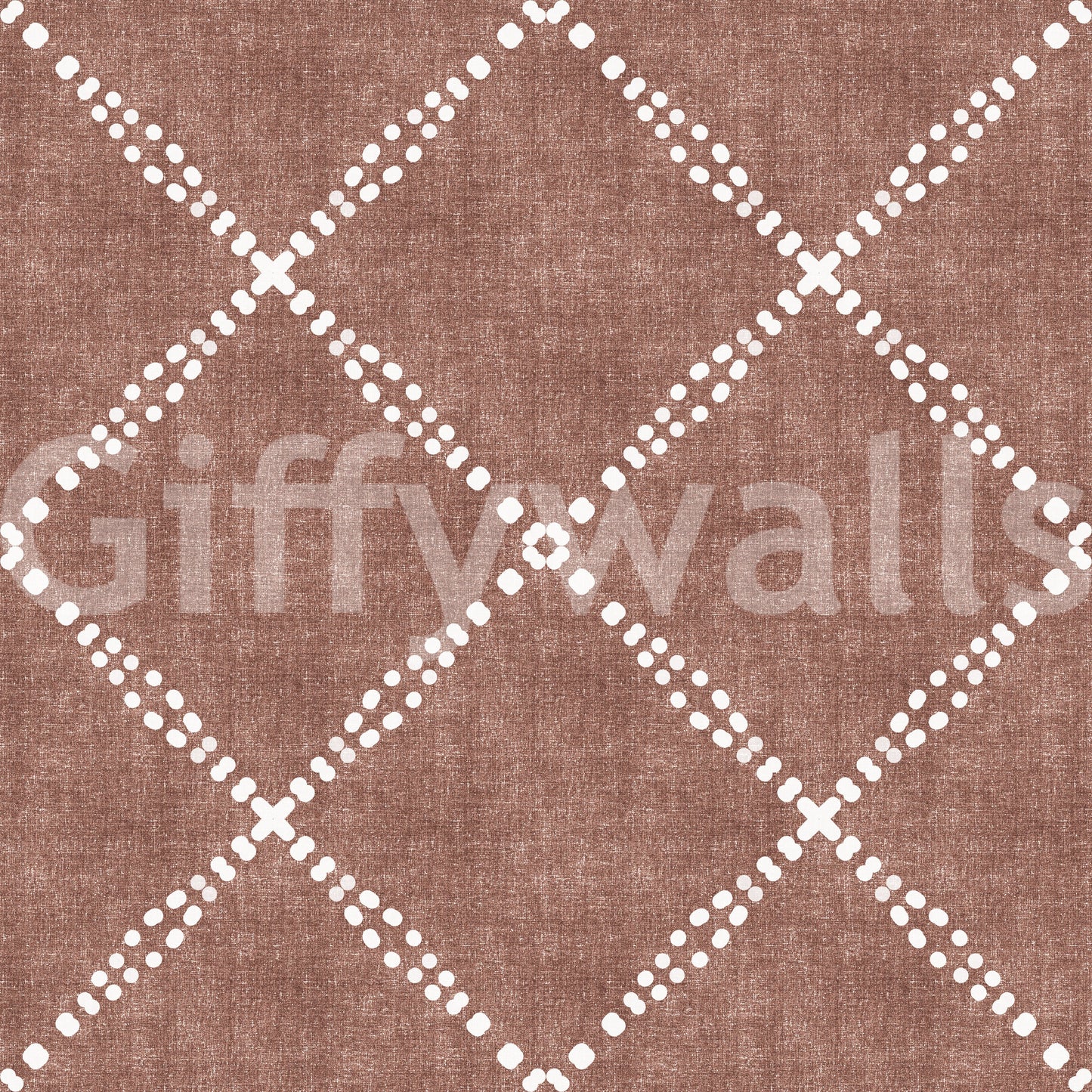 Boho Dotted Trellis Grunge Terracotta Red Wallpaper⁠
