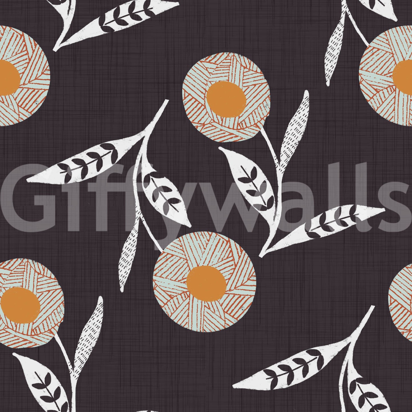 Cozy Scandi Flower Charcoal - Craft Botanical Wallpaper⁠