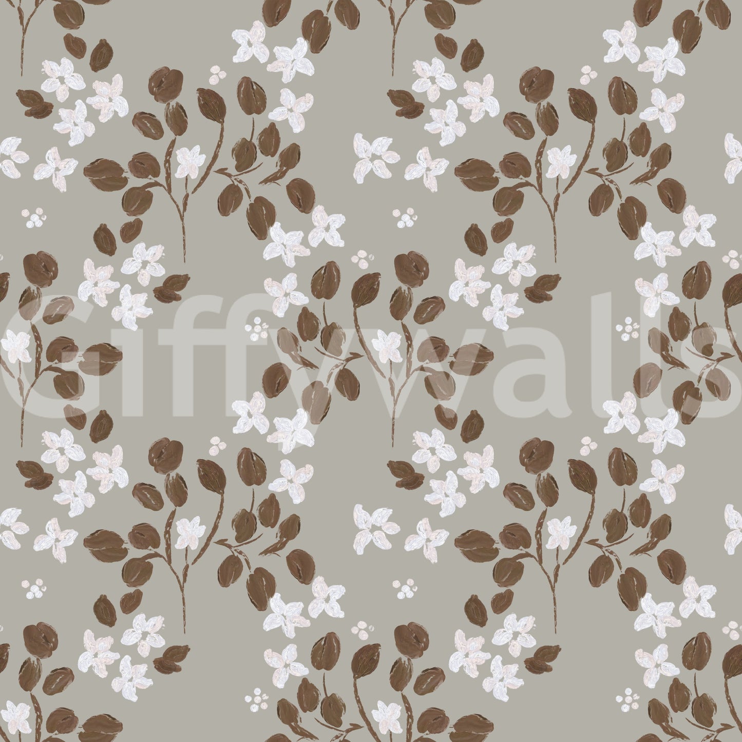 ニュートラルブルームラスティックグレーホワイトオイルペイントパターン壁紙⁠