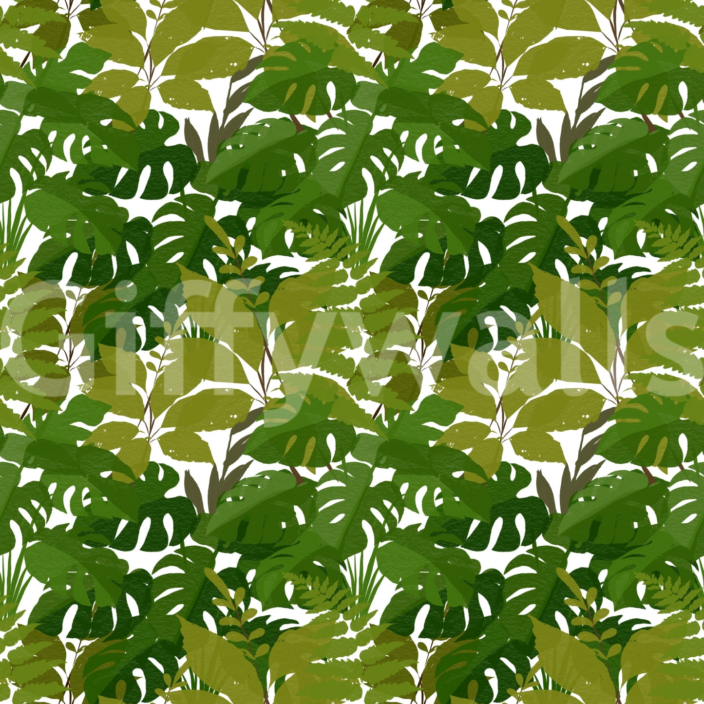 Tapeta z bujnymi liśćmi Monstera Canopy⁠